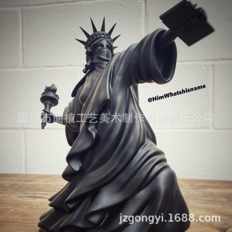 "Statue of Liberty Torch Sculpture Home Decor Piece"