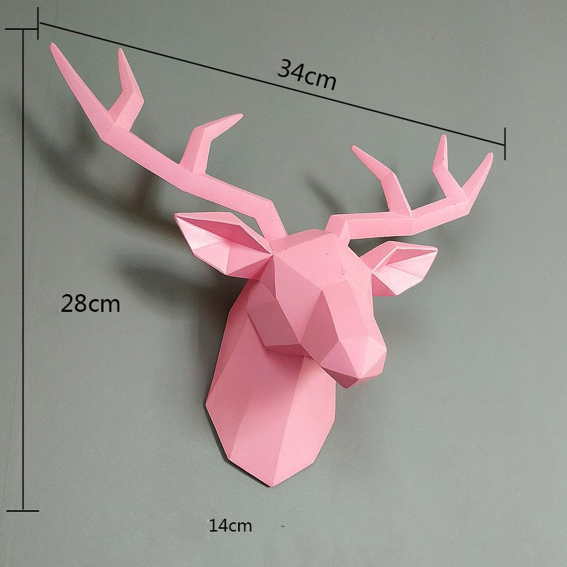 3D Nordic Deer Head Wall Decor for Living Room