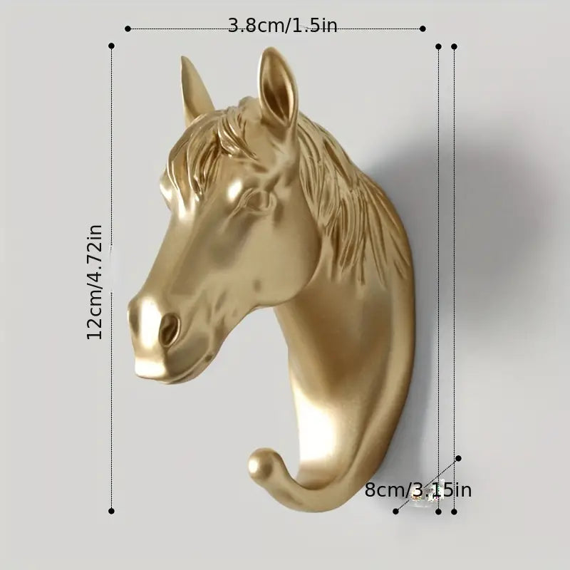 1pc Decorative Animal Head Sticky Wall Hook Rack