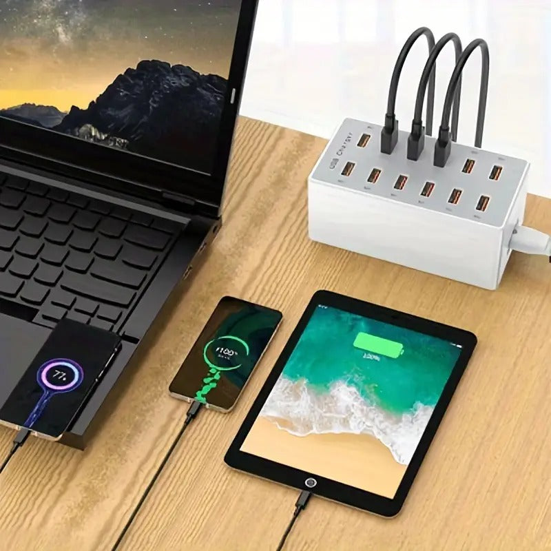 12-Port USB Charger for Home, Office, and Students