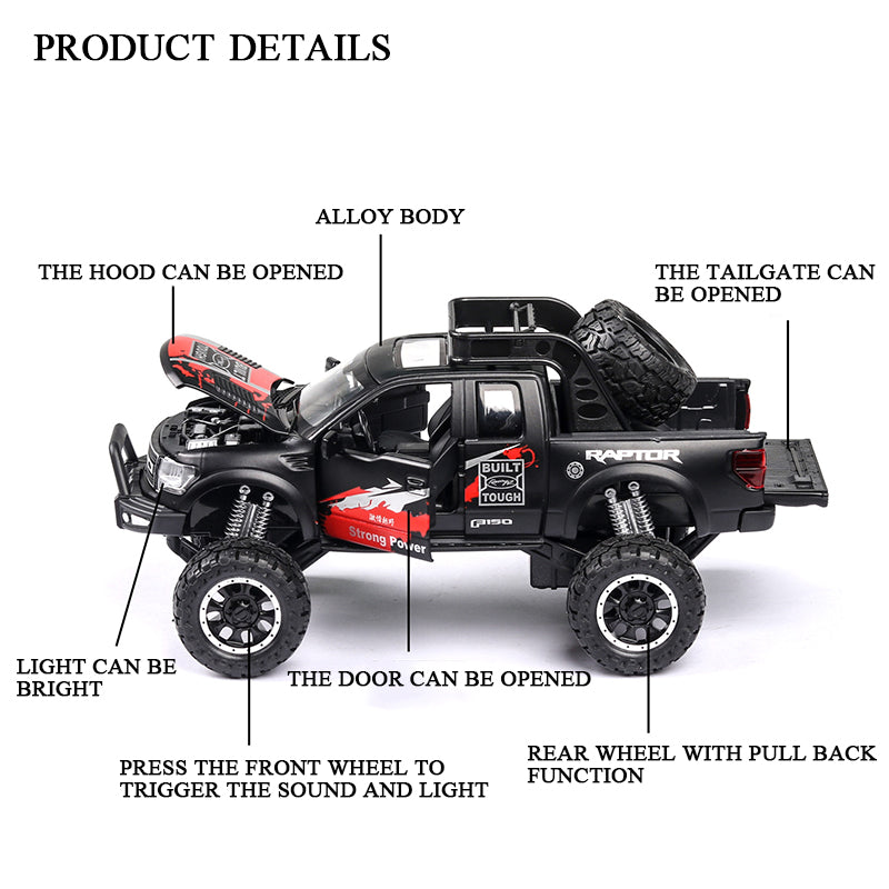 1:32 Ford Raptor F150 Alloy Toy Off-Road Vehicle