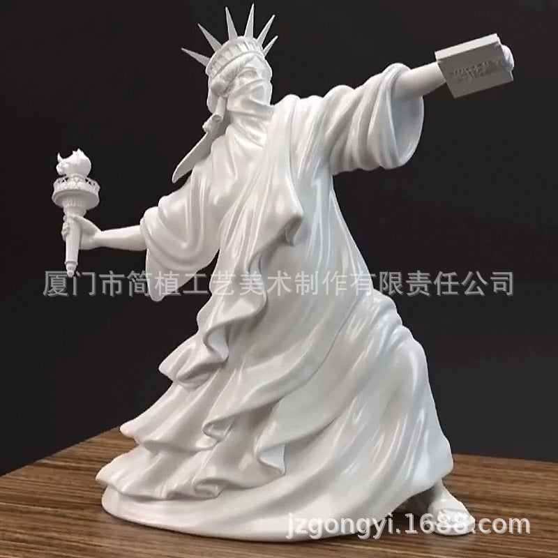"Statue of Liberty Torch Sculpture Home Decor Piece"